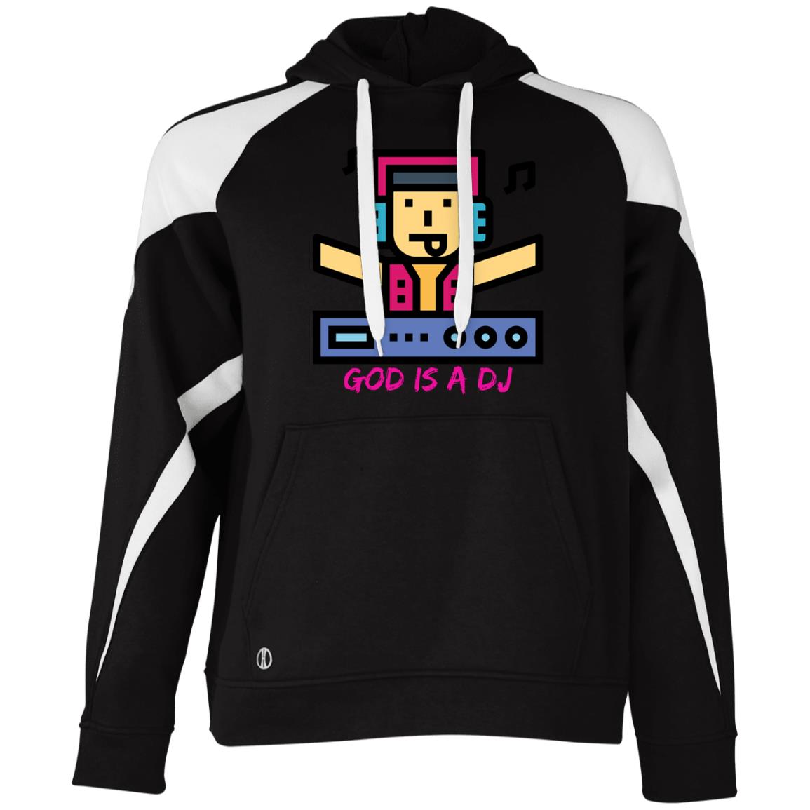 God is A DJ Athletic Colorblock Fleece Hoodie