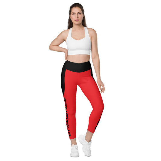 Sensitivo Red Leggings with pockets