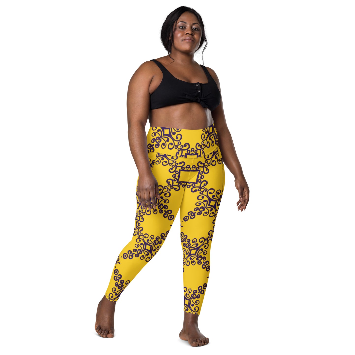 Xmas Yellow Leggings with pockets