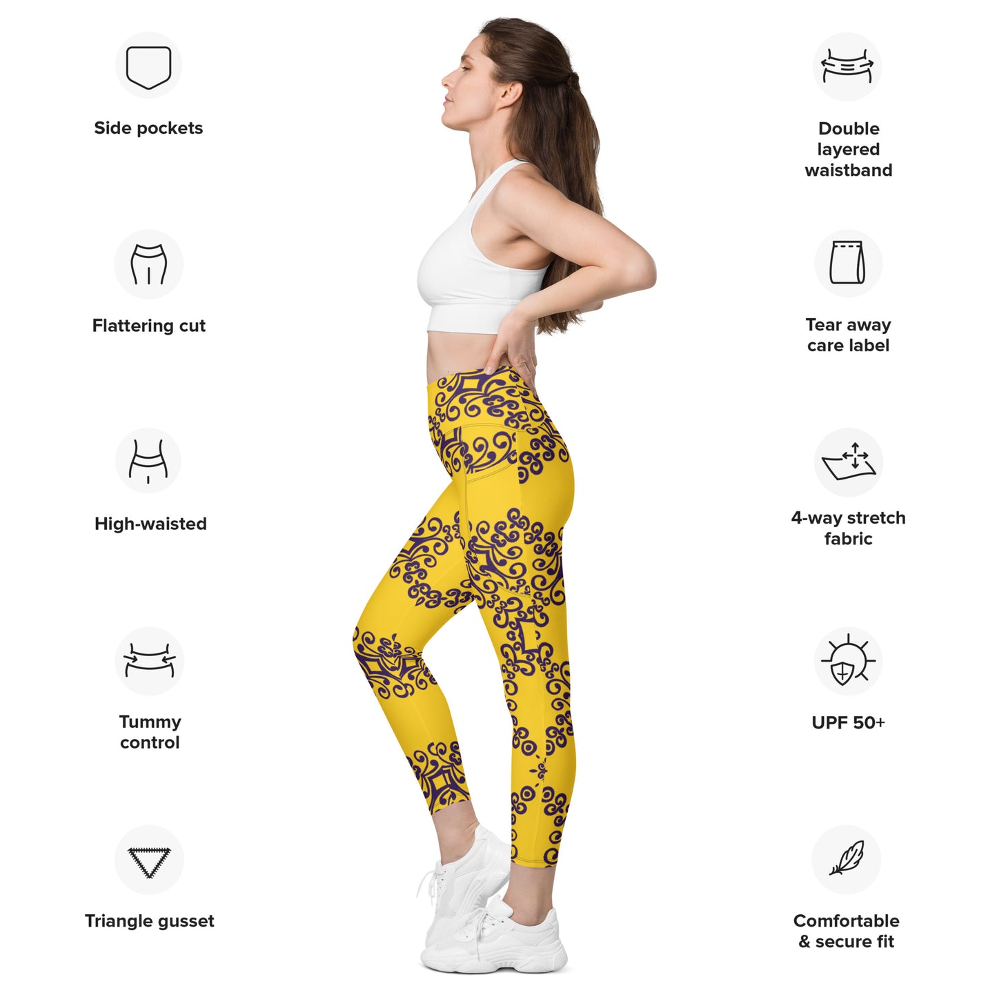 Xmas Yellow Leggings with pockets