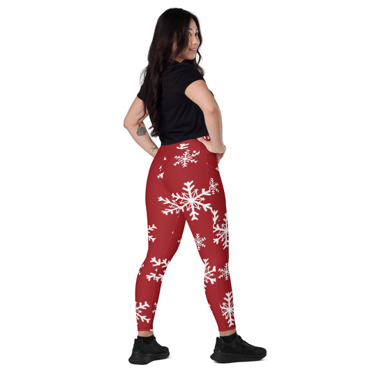 Xmas Snowflakes Leggings with pockets