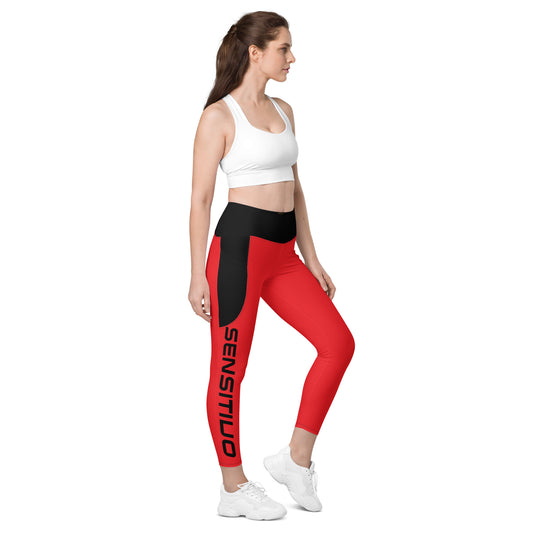 Sensitivo Red Leggings with pockets