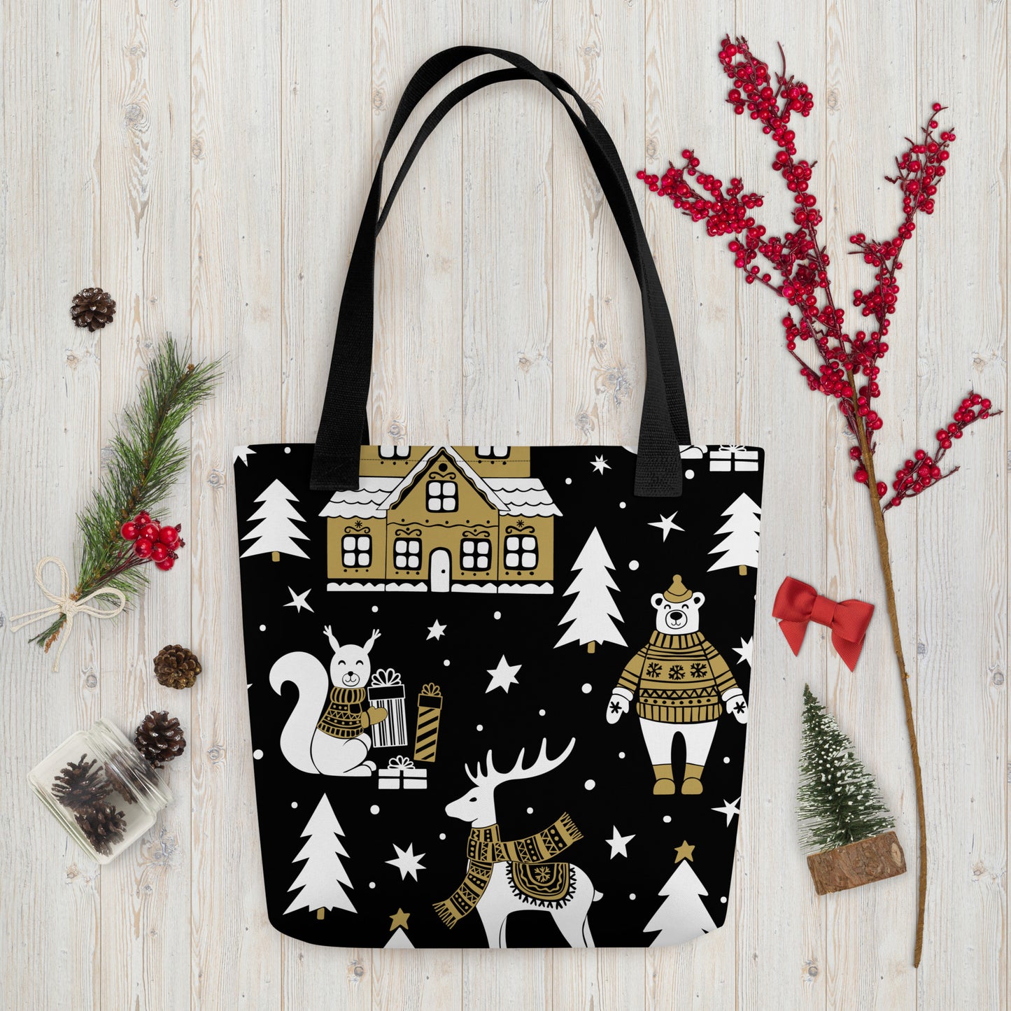 Xmas Golden Tote bag