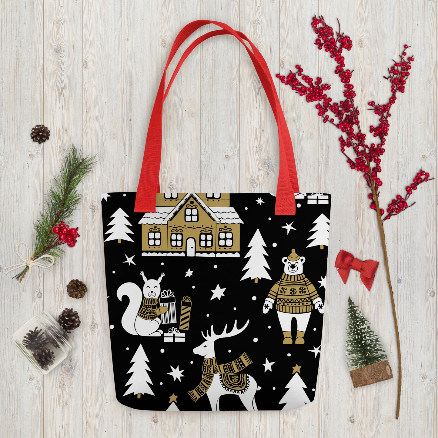 Xmas Golden Tote bag