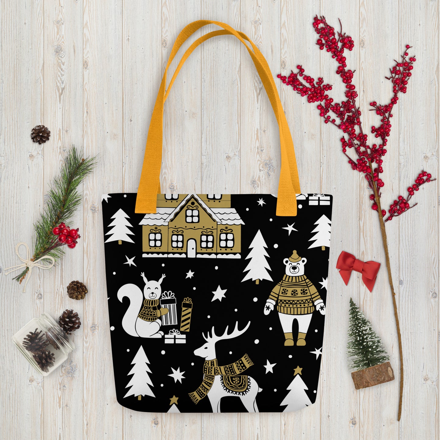 Xmas Golden Tote bag