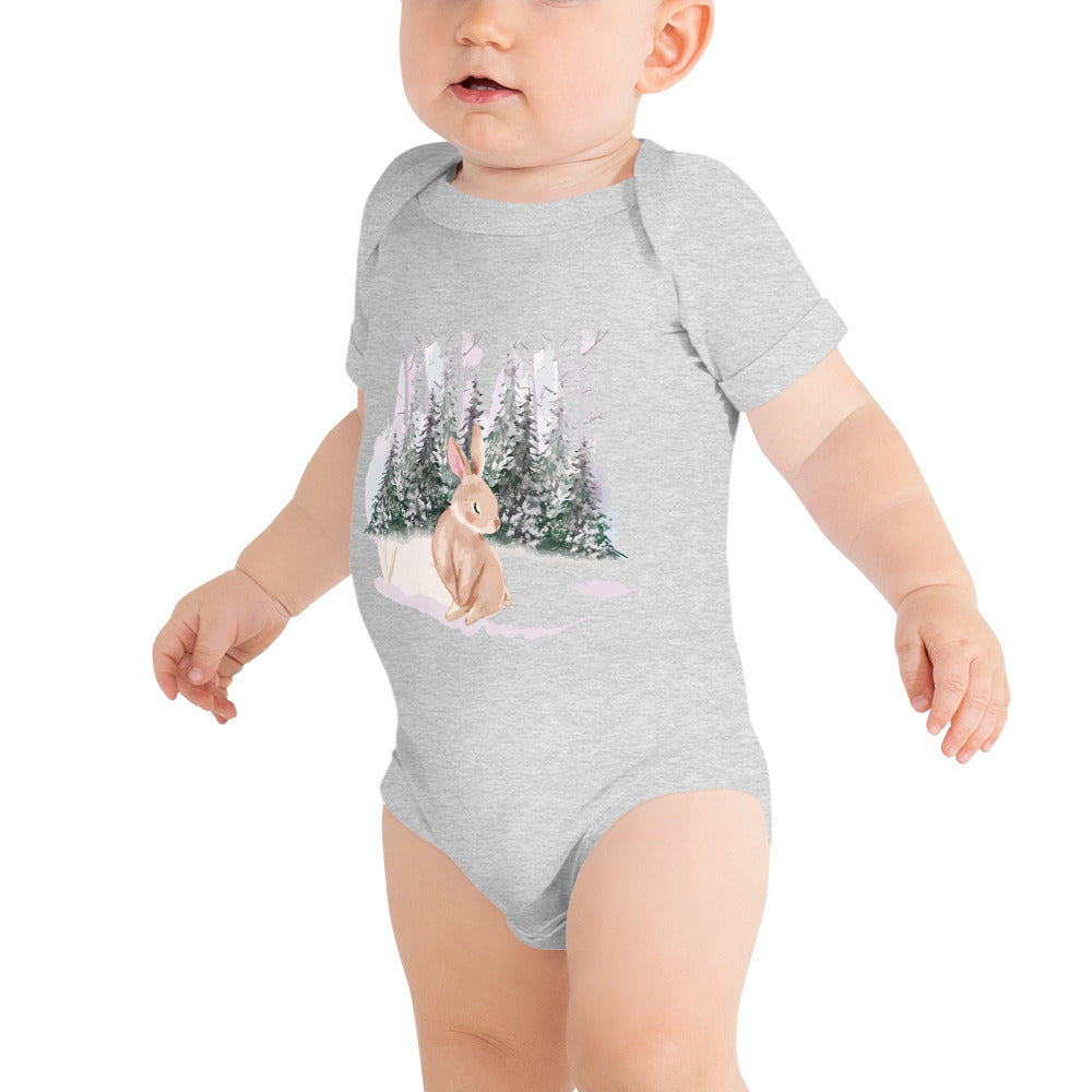 Xmas Bunny Baby short sleeve one piece