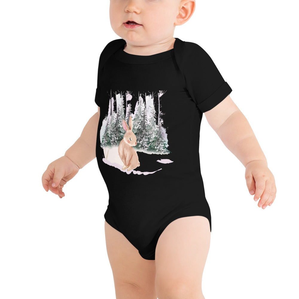 Xmas Bunny Baby short sleeve one piece