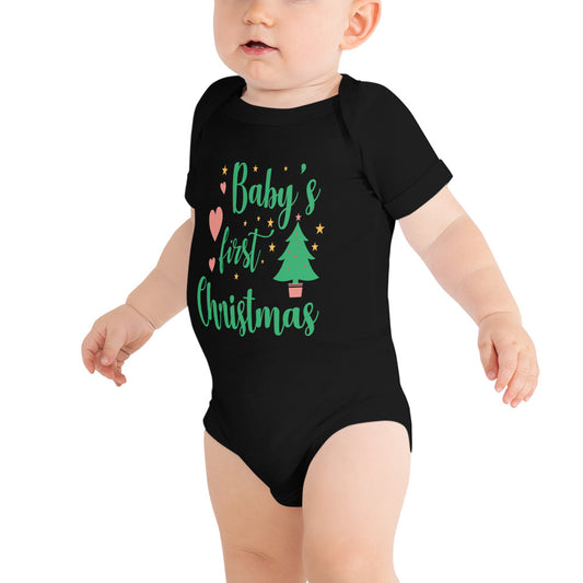 First Xmas Baby short sleeve one piece