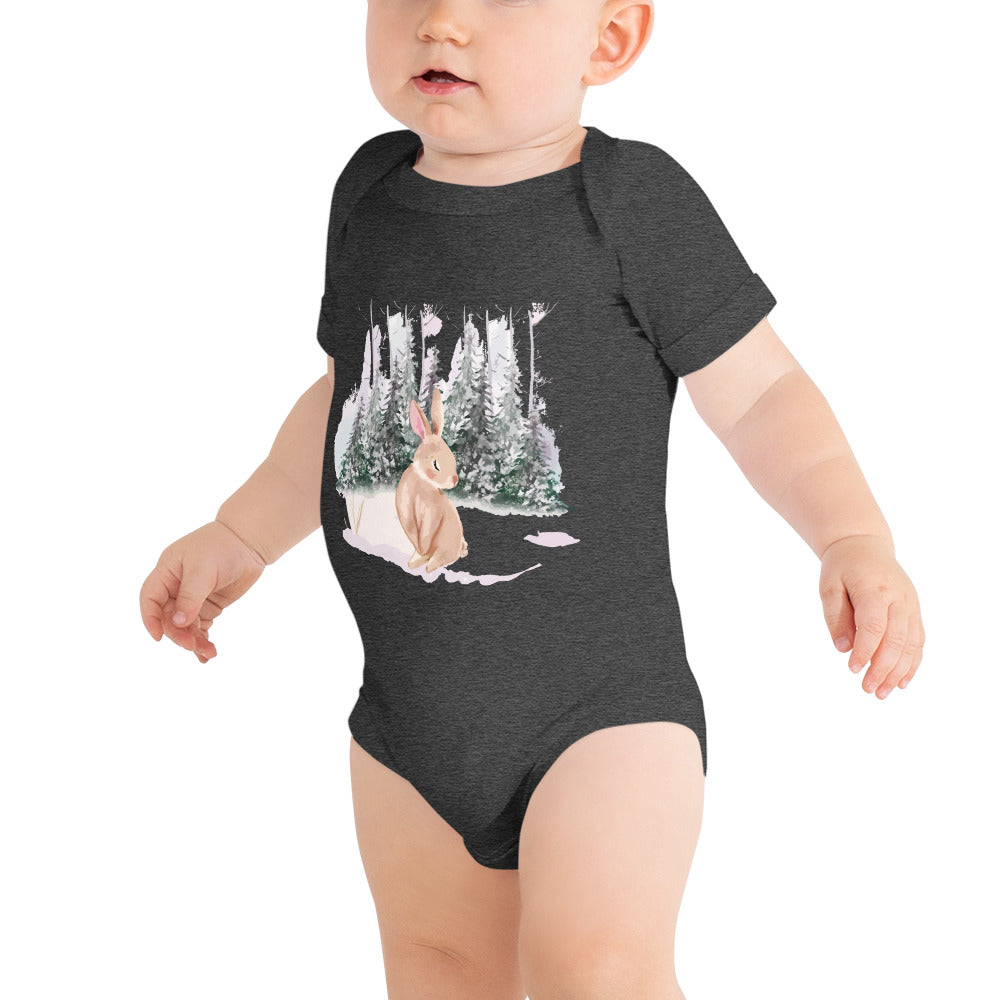 Xmas Bunny Baby short sleeve one piece