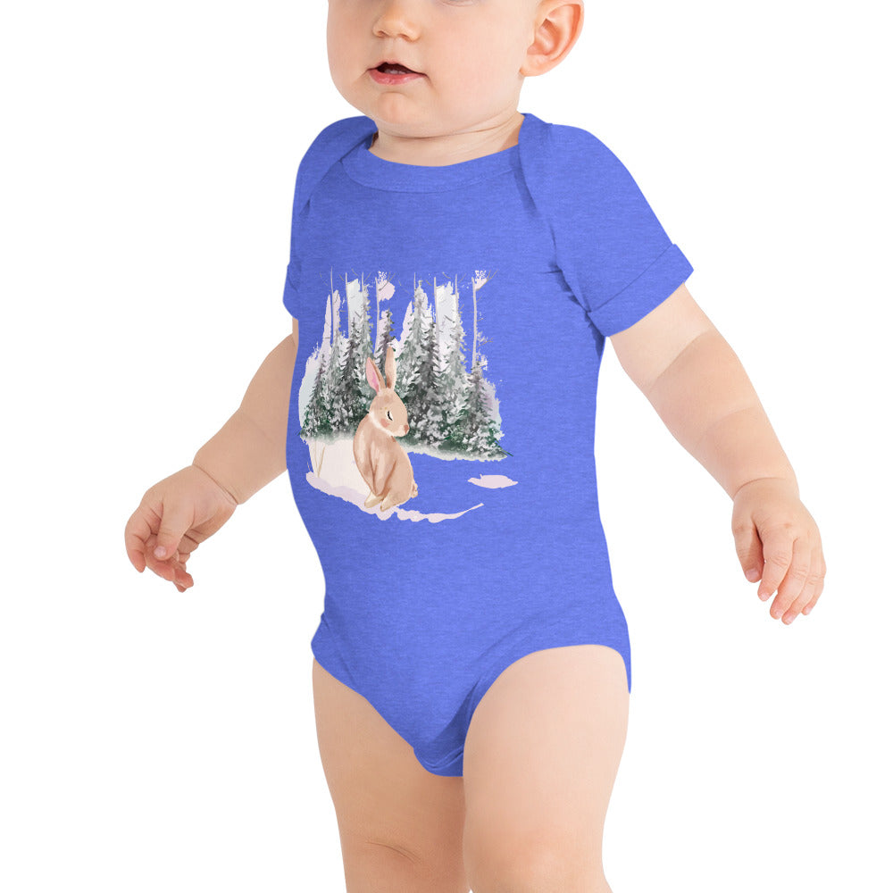 Xmas Bunny Baby short sleeve one piece