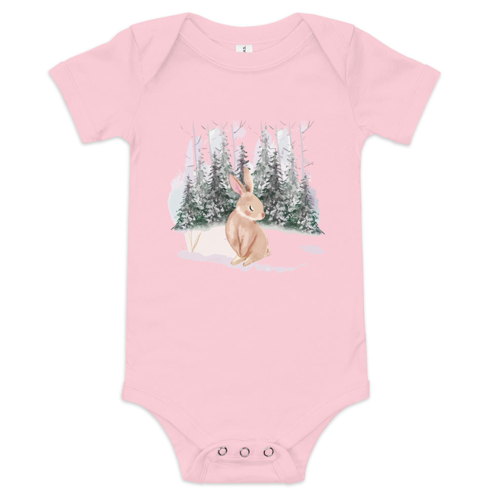 Xmas Bunny Baby short sleeve one piece