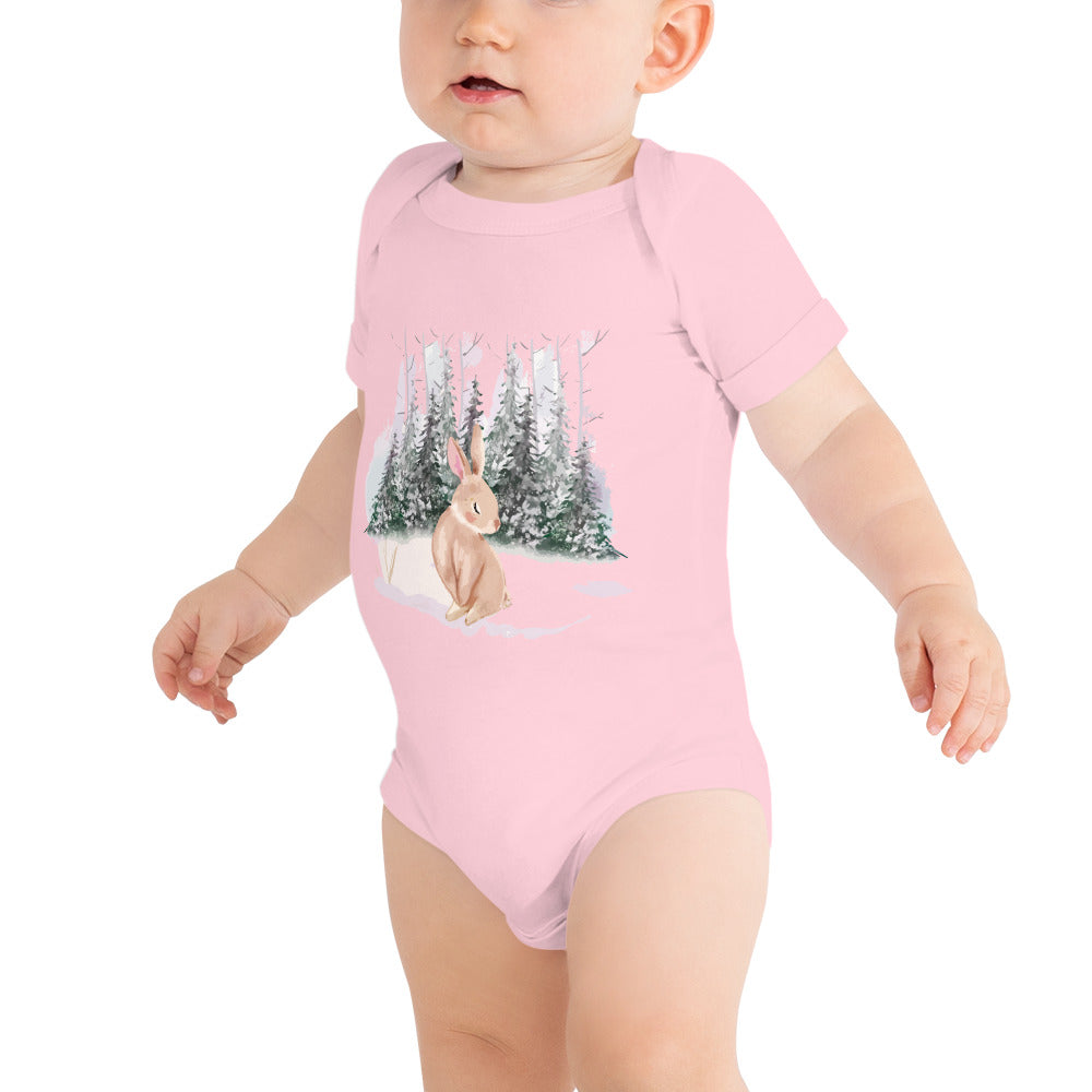 Xmas Bunny Baby short sleeve one piece