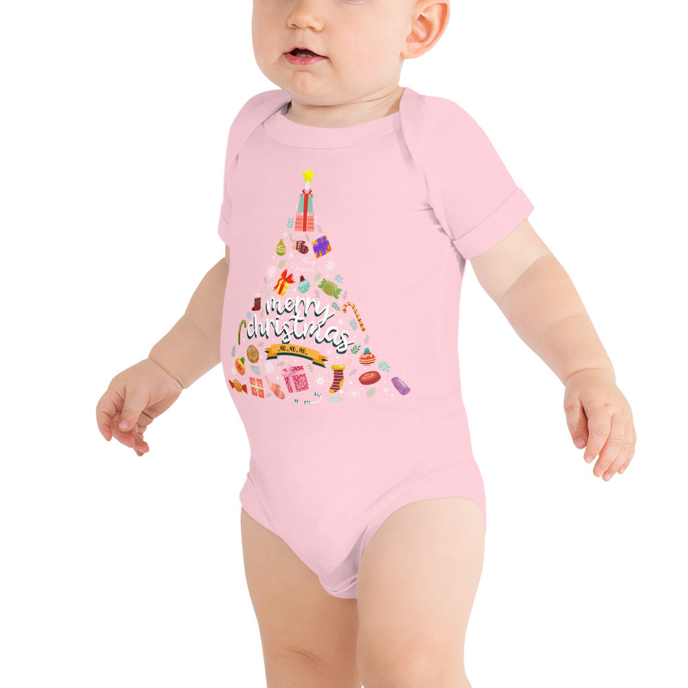 Xmas Tree Baby short sleeve one piece