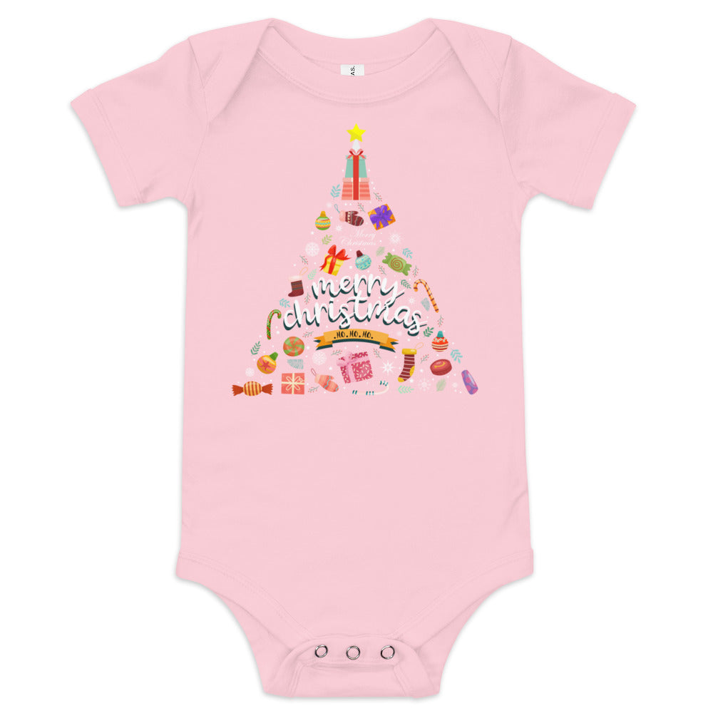 Xmas Tree Baby short sleeve one piece