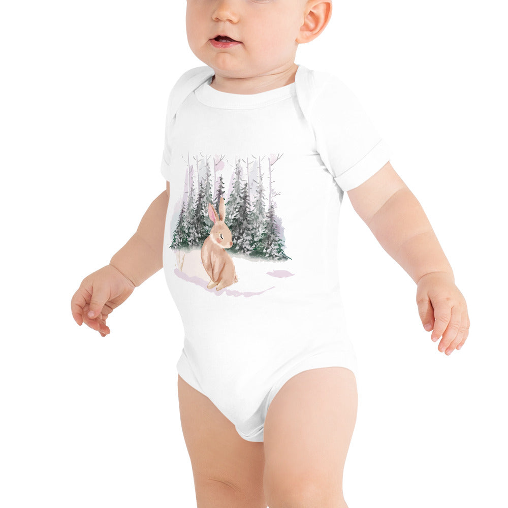 Xmas Bunny Baby short sleeve one piece