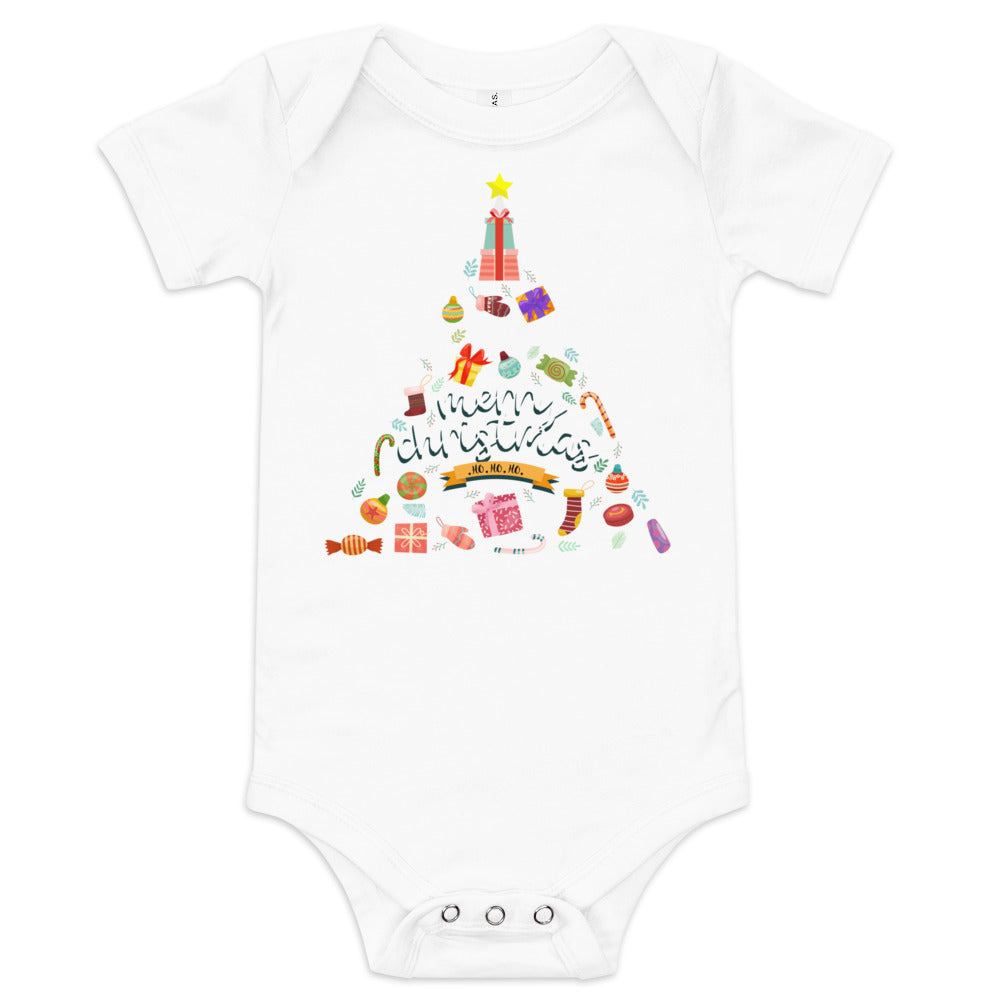 Xmas Tree Baby short sleeve one piece