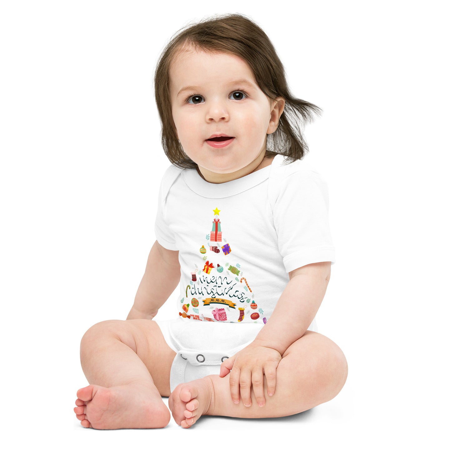 Xmas Tree Baby short sleeve one piece