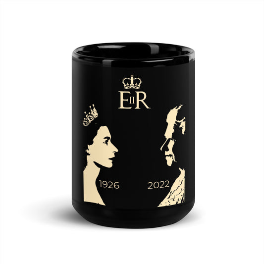 RIP QUEEN EIIR G Black Glossy Mug