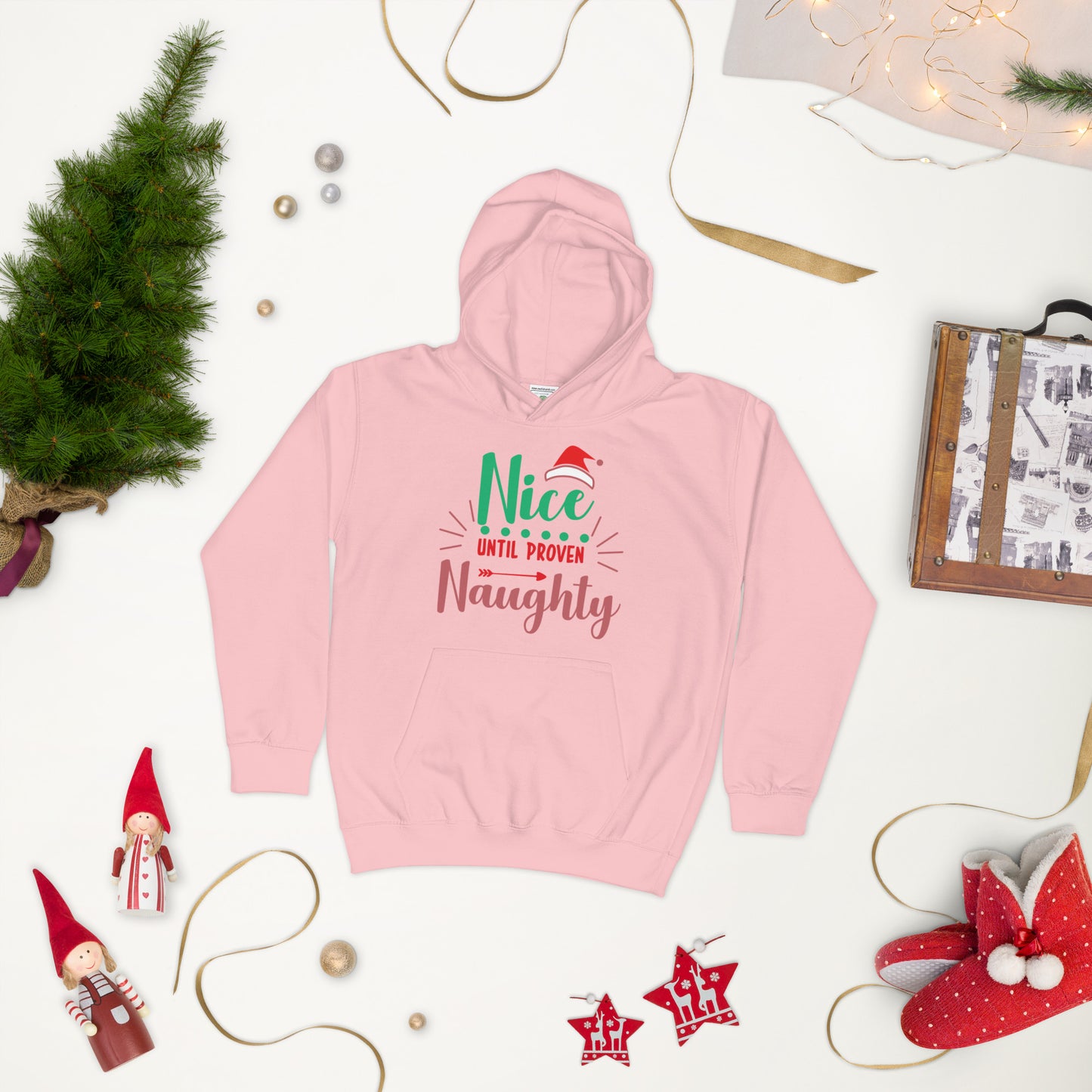 Xmas Nice or Naughty Kids Hoodie