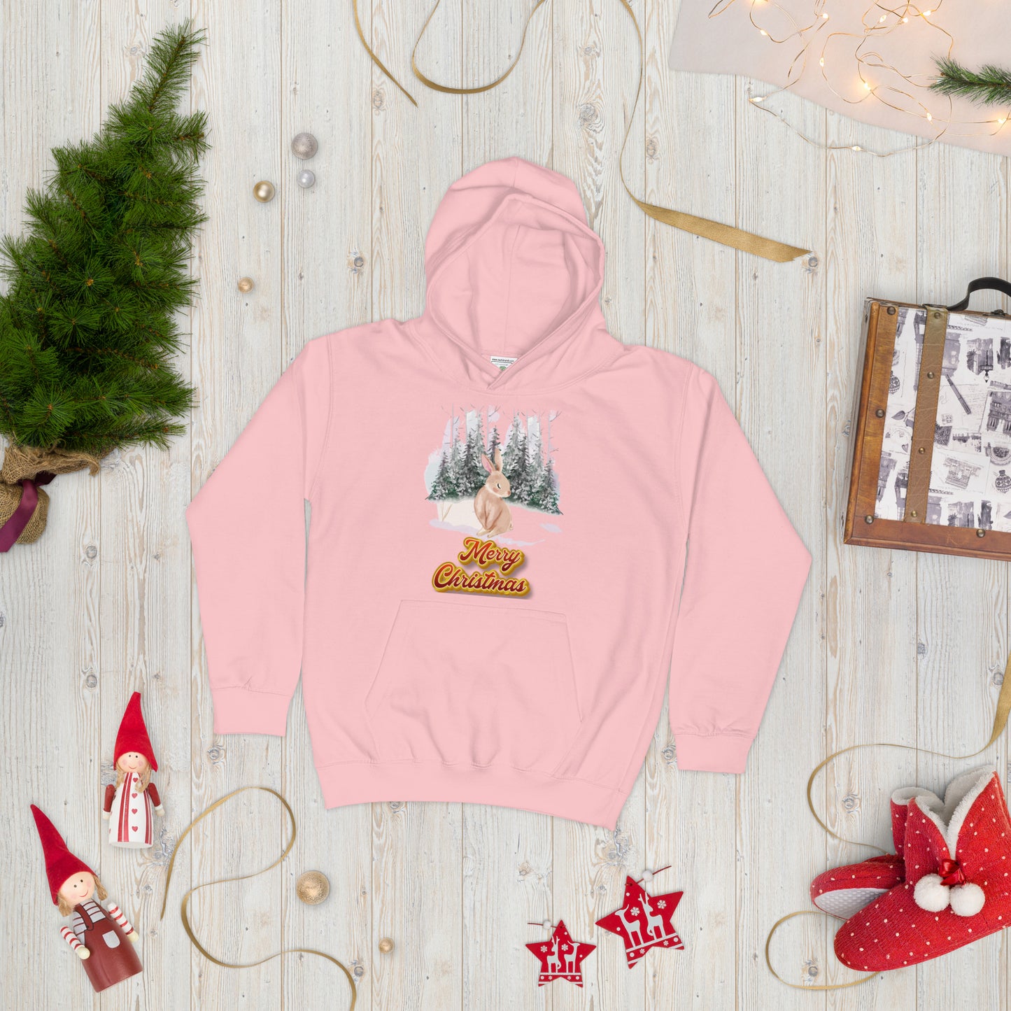 Xmas Bunny Kids Hoodie