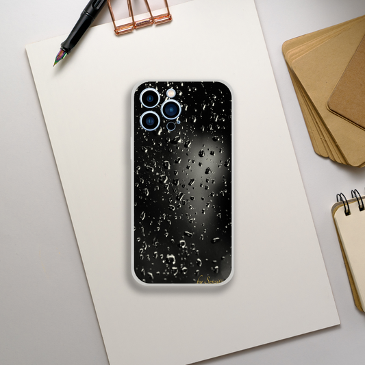 Raindrops Black 3D Flexi case