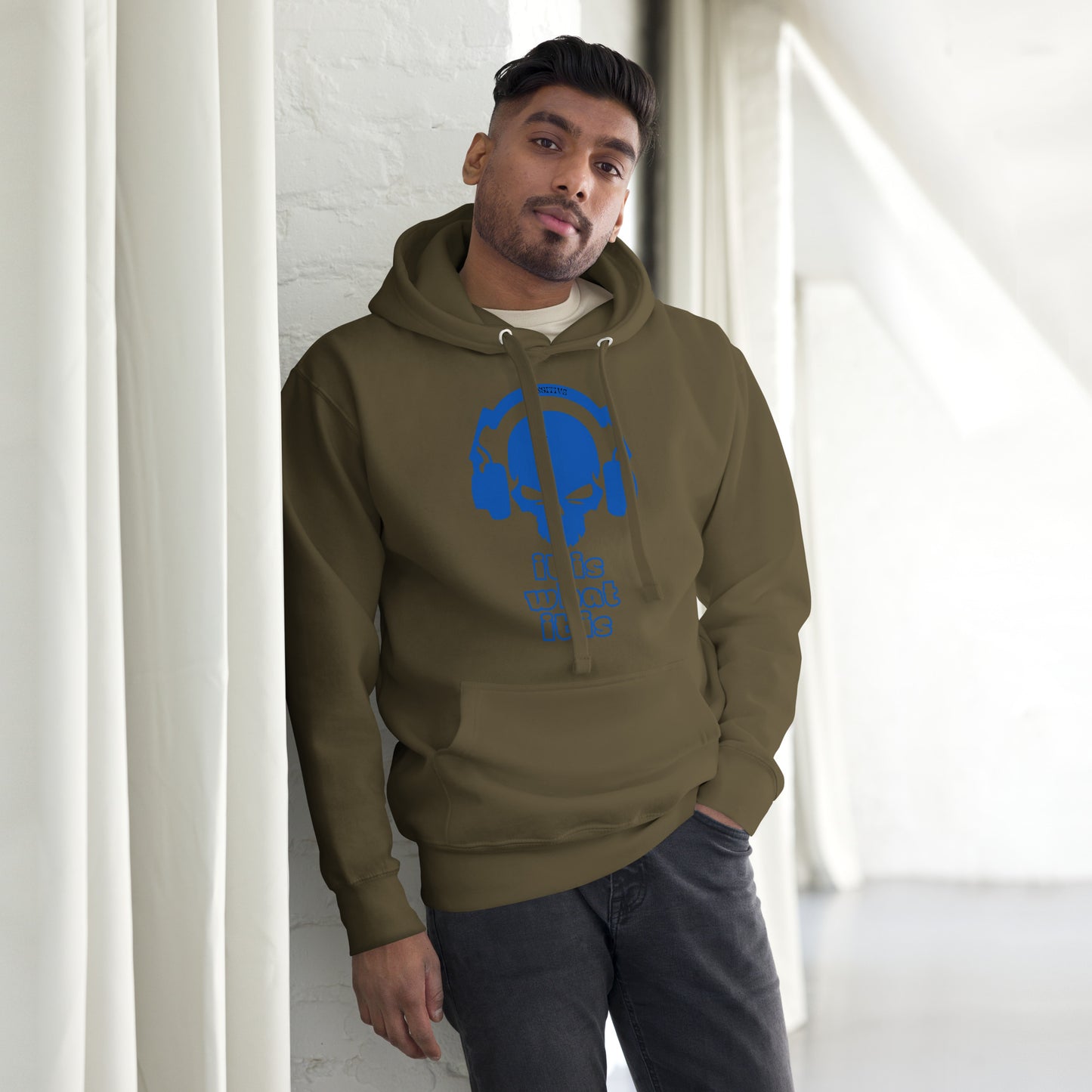 It Is What It Is Blue on B  Unisex Hoodie