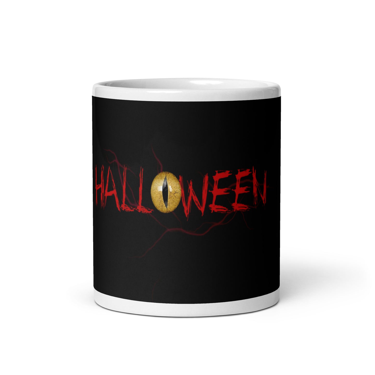 Halloween Eye White glossy mug