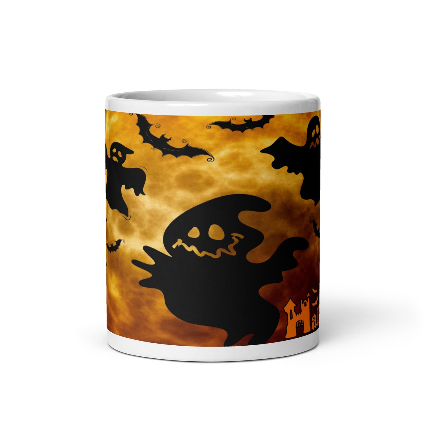 Ghost & Bats White glossy mug