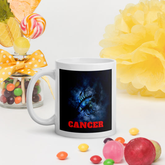 Zodiac Cancer White glossy mug