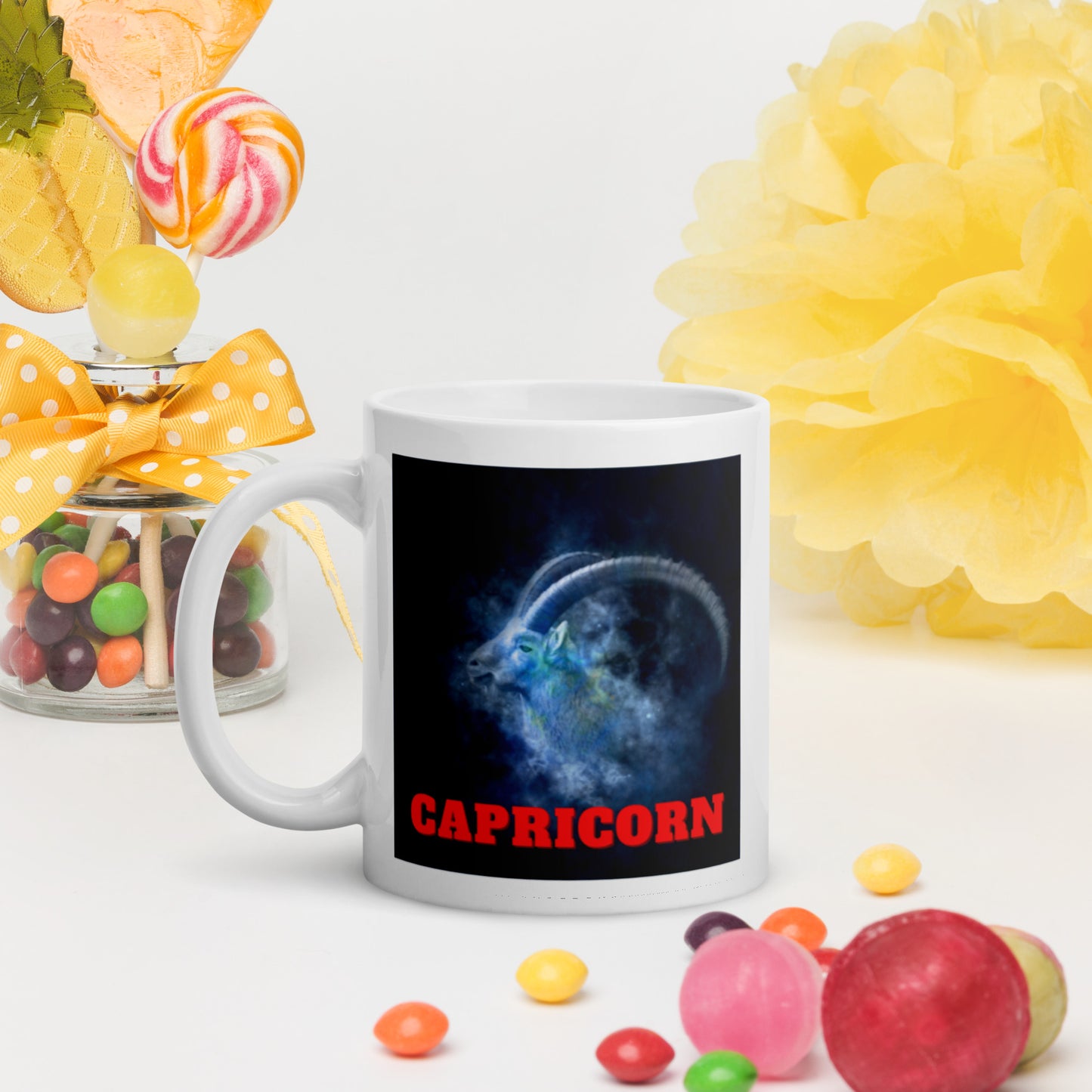 Zodiac Capricorn White glossy mug