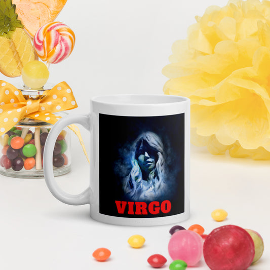 Zodiac Virgo White glossy mug