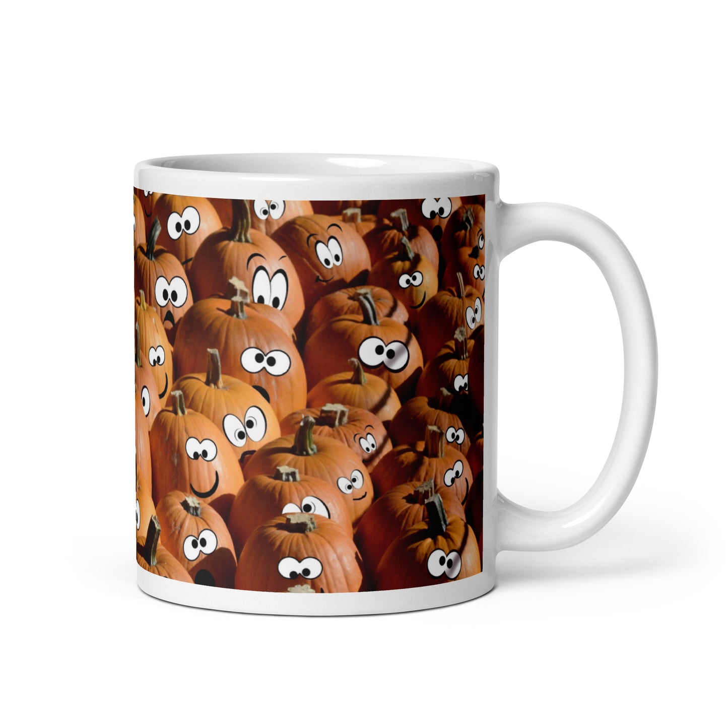 Pumpkin Heads White glossy mug