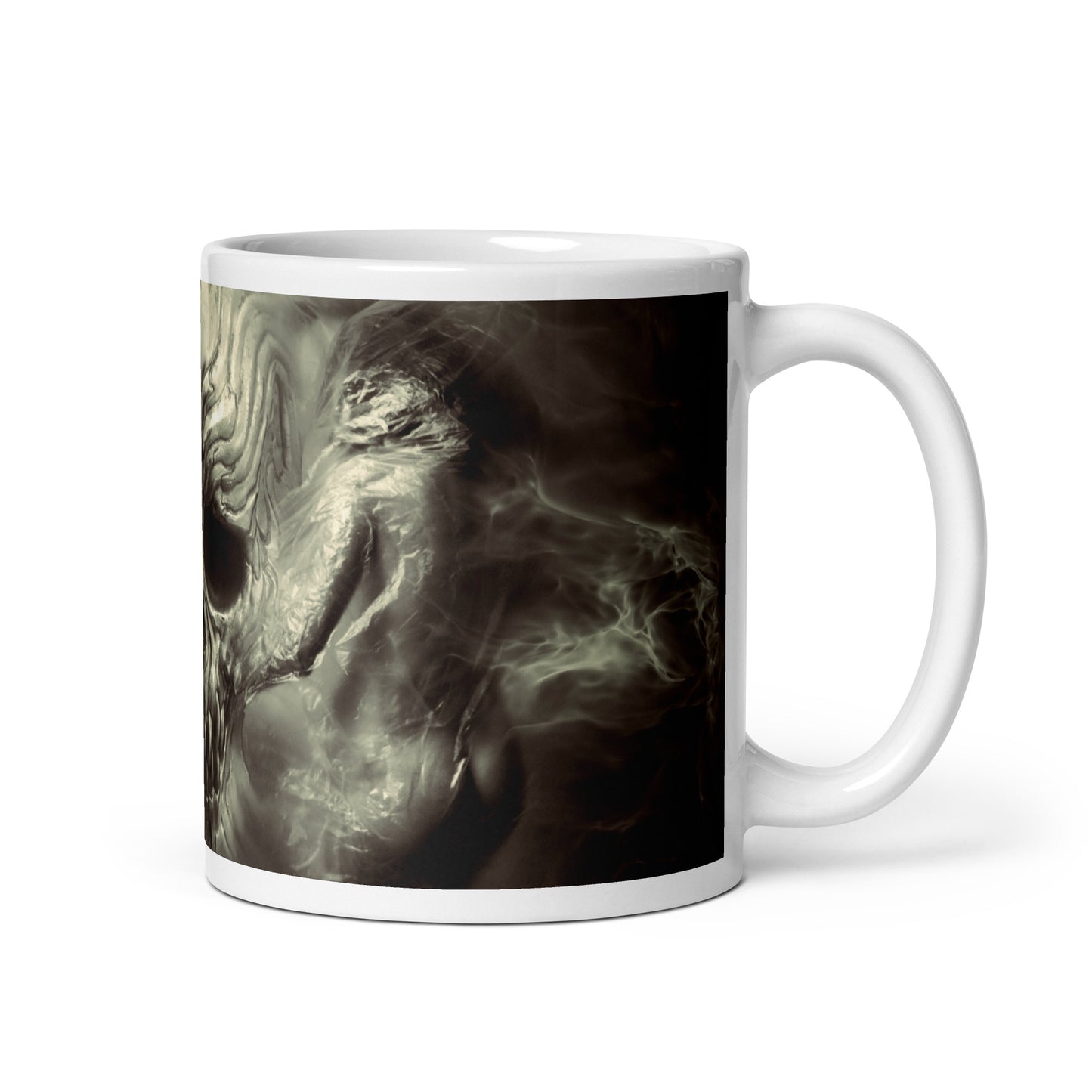 Fantasy Skull White glossy mug