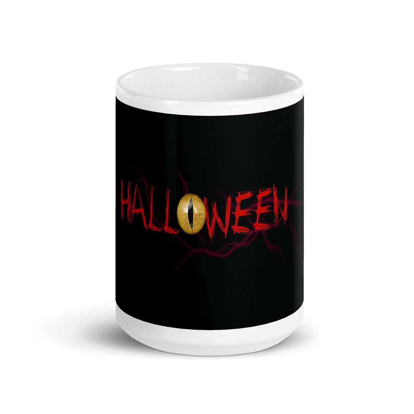 Halloween Eye White glossy mug