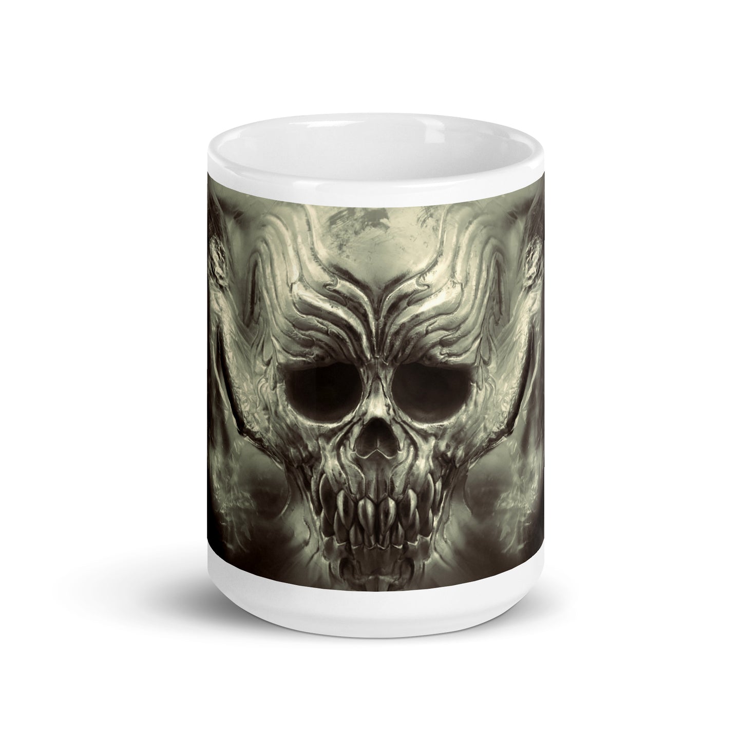 Fantasy Skull White glossy mug