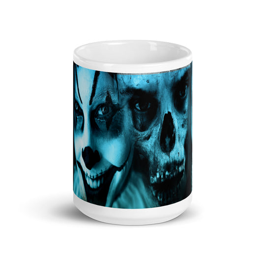 Scary Clowns White glossy mug