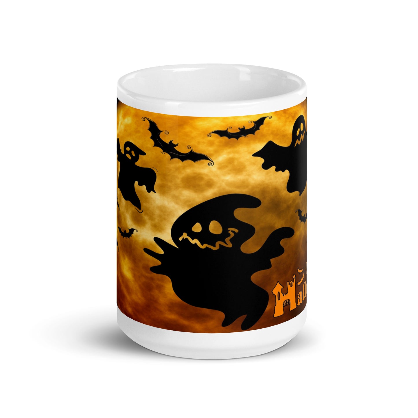 Ghost & Bats White glossy mug