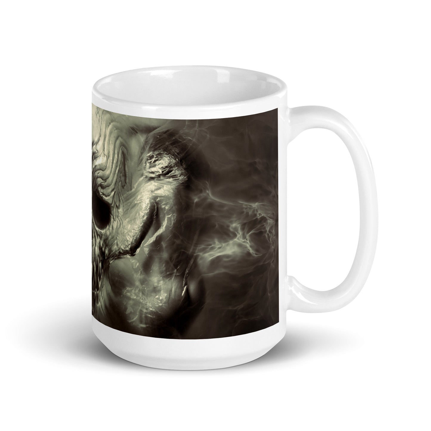 Fantasy Skull White glossy mug