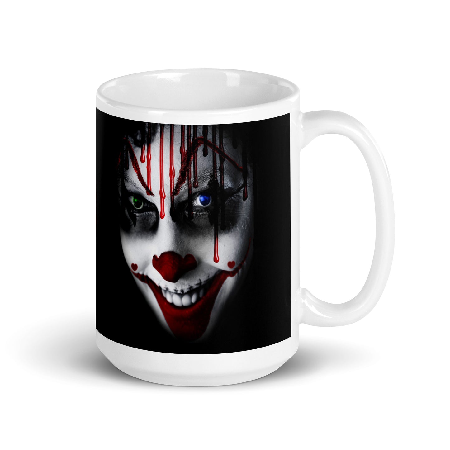 Happy Halloween Clown White glossy mug